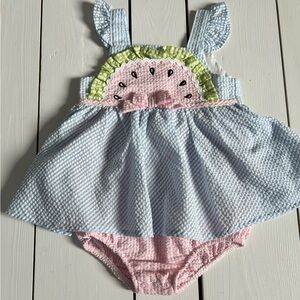 Spring Seersucker Watermelon Toddler Dress
